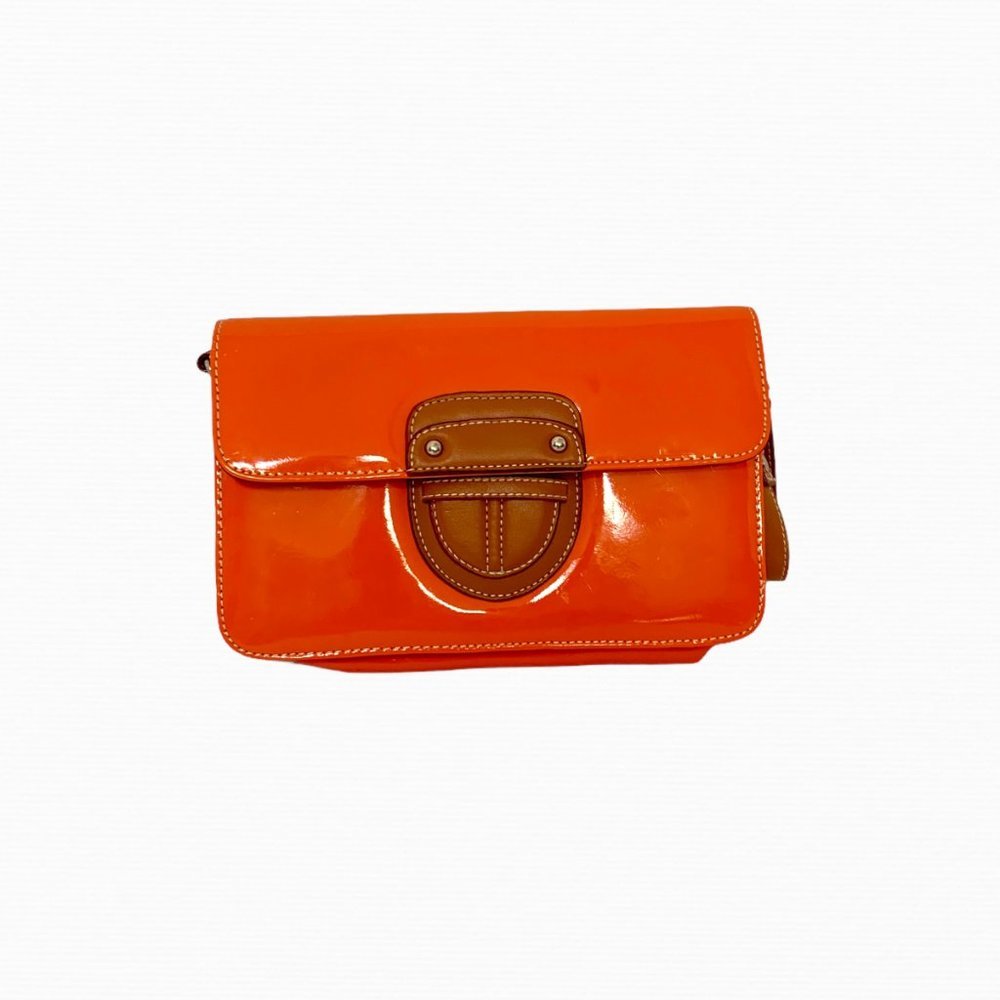 Tangerine Pt Leather Shoulder Bag